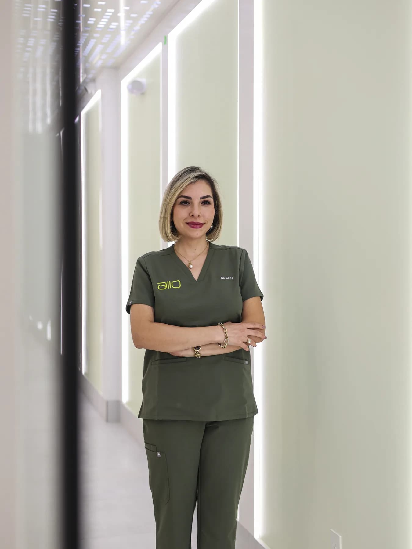 Dr. Shay Rahmatian standing in the clinic corridor